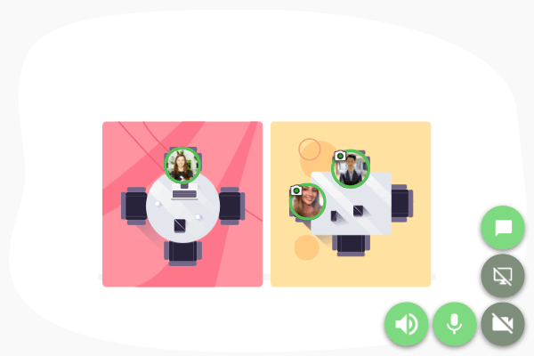3 Person animation animation showing moving from one table to another